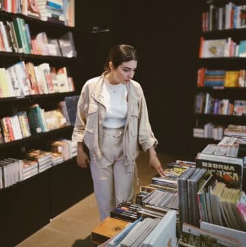woman in book store
